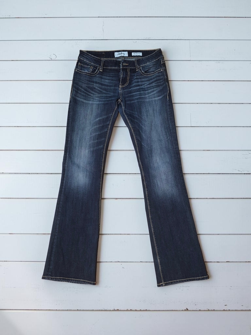 Daytrip Dark Wash Flare Jeans - Indigo Blue Size 27L